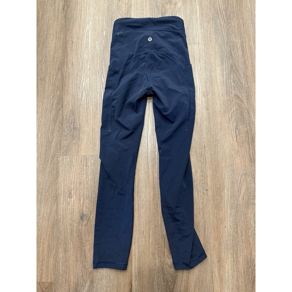 Lululemon Power Thru High Rise Crop 23" Leggings Navy‎ Blue Size 0